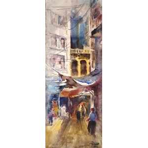Farrukh Naseem, 11 x 30 Inch, Watercolor On Paper, Seascape Painting,AC-FN-108